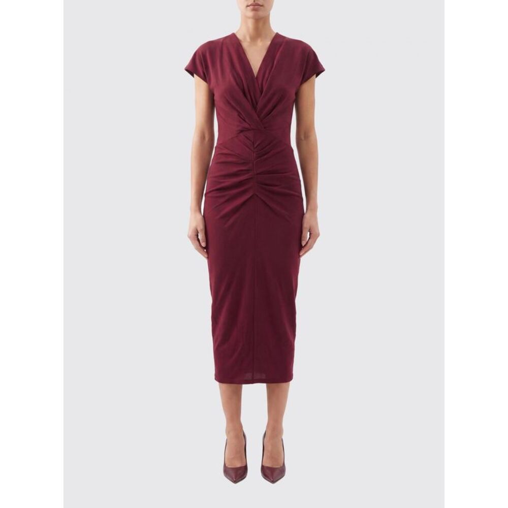 Isabel Marant Women Isabel Marant Draped V-Neck Viscose Midi Sheath Dress